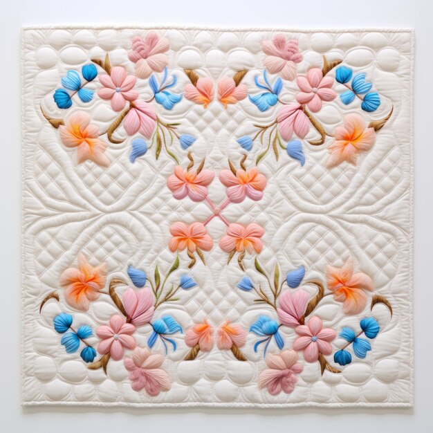 Haftowany panel w pastelach